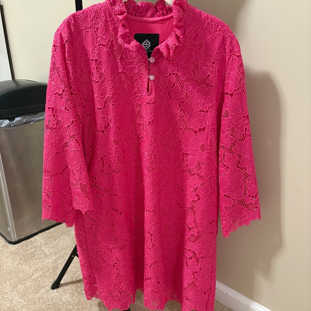 Hot pink lace dress